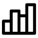 Schwarz-weißes Symbol mit drei unterschiedlich hohen Balken, die an ein Balkendiagramm erinnern. Es symbolisiert Datenanalyse, Berichterstattung oder Wachstum.